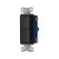 Commercial Combo Switch, Auto-Grnd, #14-#12 Awg 15A, Resi, 120/277V, Rocker, Black, 7731BK-BOX
