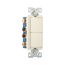 Commercial Combo Switch, Auto-Grnd, #14-#12 Awg 15A, Resi, 120/277V, Rocker, Light Almond, 7731LA-BOX