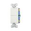 Commercial Combo Switch, Auto-Grnd, #14-#12 Awg 15A, Resi, 120/277V, Rocker, White, 7731W-BOX