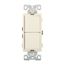 Commercial Combo Switch, Auto-Grnd, #14-#12 Awg 15A, Resi, 120/277V, Rocker, Light Almond, 7732LA-BOX