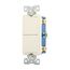 Commercial Combo Switch, Auto-Grnd, #14-#12 Awg 15A, Resi, 120/277V, Rocker, Light Almond, 7732LA-BOX