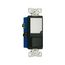 Led Nightlight w/ Switch, Auto-Grnd/Led Nightlight, #14-#12 Awg 15A, 120V, Rocker, Black, 1-Pole, 7738BK-BOX