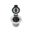 Locking Flanged Inlet w/ Lid, #10-6Awg, 50A, 600 Vac, 250Vdc, Steel, 3-Pole, 4-Wire, Grounding, 7968