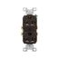 Commercial Specification Grade Duplex Receptacle, #14-10 Awg, 20A, 250V, SideWire, Brown, 6-20R, 815B-BOX