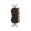 Commercial Specification Grade Duplex Receptacle, #14-10 Awg, 20A, 250V, SideWire, Brown, 6-20R, 815B-BOX
