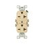 Commercial Specification Grade Duplex Receptacle, #14-10 Awg, 20A, 250V, SideWire, Ivory, 6-20R, 815V-BOX