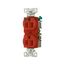 Arrow Hart Heavy-Duty Duplex Receptacle, #14-10 Awg 15A, Healthcare, 125V, Red, Pvc, 8200RD