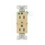 Arrow Hart Heavy-Duty Duplex Receptacle, #14-10 Awg 15A, Healthcare, 125V, Ivory, Pvc, 8200V
