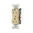 Arrow Hart Heavy-Duty Duplex Receptacle, #14-10 Awg 15A, Healthcare, 125V, Ivory, Pvc, 8200V