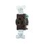 Arrow Hart Extra Heavy-Duty Single Receptacle, #14-10 Awg 15A, Healthcare, 125V, Brown, 8210B