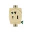 Arrow Hart Heavy-Duty Single Receptacle, #14-10 Awg 15A, Healthcare, Panel, 125V, Ivory, 8210MV