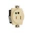 Arrow Hart Heavy-Duty Single Receptacle, #14-10 Awg 15A, Healthcare, Panel, 125V, Ivory, 8210MV