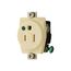 Arrow Hart Heavy-Duty Single Receptacle, #14-10 Awg 15A, Healthcare, Panel, 125V, Ivory, 8210MV