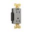 Arrow Hart Extra Heavy-Duty Duplex Receptacle, #14-10 Awg 15A, Healthcare 125V, Gray, Duplex, 8262GY
