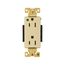 Arrow Hart Duplex Receptacle, #14-10 Awg 15A, 125V, Ivory, Duplex, Illuminated, Auto-Grounding, 8262LTV