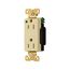 Arrow Hart Duplex Receptacle, #14-10 Awg 15A, 125V, Ivory, Duplex, Illuminated, Auto-Grounding, 8262LTV