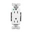 Arrow Hart Duplex Receptacle, #14-10 Awg 15A, 125V, Duplex, Illuminated, Auto-Grounding, 8262LTW