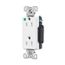 Arrow Hart Duplex Receptacle, #14-10 Awg 15A, 125V, Duplex, Illuminated, Auto-Grounding, 8262LTW