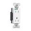 Arrow Hart Duplex Receptacle, #14-10 Awg 15A, 125V, Duplex, Illuminated, Auto-Grounding, 8262LTW