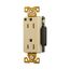 Arrow Hart Duplex Receptacle, #14-10 Awg 15A, Healthcare 125V, Ivory, Duplex, Auto-Grounding, 8262V