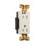 Arrow Hart Duplex Receptacle, #14-10 Awg 15A, Healthcare 125V, Duplex, Auto-Grounding, 8262W