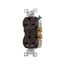 Commercial Grade Duplex Receptacle, #14-10 Awg 15A, 250V, Side, Brown, 6-15R, 2-Pole 3-Wire, 826B-BOX