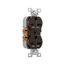 Commercial Grade Duplex Receptacle, #14-10 Awg 15A, 250V, Side, Brown, 6-15R, 2-Pole 3-Wire, 826B-BOX
