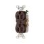 Commercial Grade Duplex Receptacle, #14-10 Awg 15A, 125V, SideWire, Brown, Duplex, Screw, 827B-BOX