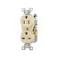 Commercial Grade Duplex Receptacle, #14-10 Awg 15A, 125/250V, Side Wire, Ivory, 6-15R, Duplex, 829V-BOX