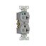 Arrow Hart Heavy-Duty Duplex Receptacle, #14-10 Awg 20A, Healthcare 125V, Gray Face, 5-20R, 8300GY