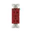 Arrow Hart Heavy-Duty Duplex Receptacle, #14-10 Awg 20A, 125V, Red Face, Pvc Base, 5-20R, 8300RD