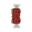 Arrow Hart Heavy-Duty Duplex Receptacle, #14-10 Awg 20A, 125V, Red Face, Pvc Base, 5-20R, 8300RD
