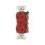 Arrow Hart Heavy-Duty Duplex Receptacle, #14-10 Awg 20A, 125V, Red Face, Pvc Base, 5-20R, 8300RD