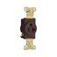 Arrow Hart Single Receptacle, #14-10 Awg 20A, Healthcare 125V, Brown Face, Pvc Base, 5-20R, 8310B