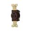 Arrow Hart Single Receptacle, #14-10 Awg 20A, Healthcare 125V, Brown Face, Pvc Base, 5-20R, 8310B