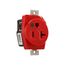 Arrow Hart Single Receptacle, #14-10 Awg 20A, 125V, Red Face, Pvc Base, Short Strap, 8310MRD