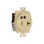 Arrow Hart Heavy-Duty Single Receptacle, #14-10 Awg 20A, Healthcare, Panel 125V, Ivory, 8310MV