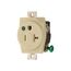Arrow Hart Heavy-Duty Single Receptacle, #14-10 Awg 20A, Healthcare, Panel 125V, Ivory, 8310MV