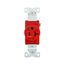Arrow Hart Single Receptacle, #14-10 Awg 20A, 125V, Red Face, Pvc Base, 5-20R, Auto-Grounding, 8310RD