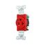 Arrow Hart Single Receptacle, #14-10 Awg 20A, 125V, Red Face, Pvc Base, 5-20R, Auto-Grounding, 8310RD