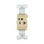 Arrow Hart Single Receptacle, #14-10 Awg 20A, Healthcare 125V, Ivory Face, Pvc Base, 5-20R, 8310V
