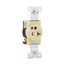 Arrow Hart Single Receptacle, #14-10 Awg 20A, Healthcare 125V, Ivory Face, Pvc Base, 5-20R, 8310V