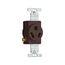 Arrow Hart Industrial Single Receptacle, #14-10 Awg 20A, 277V, Side Wire, Brown, 7-20R, 834B-BOX