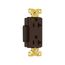 Arrow Hart Duplex Receptacle, #14-10 Awg 20A, Healthcare 125V, Brown, 5-20R, Duplex, 8362B
