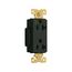 Arrow Hart Duplex Receptacle, #14-10 Awg 20A, Healthcare 125V, Black, 5-20R, Duplex, 8362BK