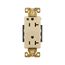 Arrow Hart Duplex Receptacle, #14-10 Awg 20A, 125V, 5-20R, Duplex, Illuminated, Auto-Grounding, 8362LTW