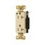 Arrow Hart Duplex Receptacle, #14-10 Awg 20A, 125V, Ivory, 5-20R, Duplex, Auto-Grounding, 8362V