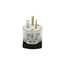 Arrow Hart Safety Grip Straight Blade Plug, #18-12 Awg 20A 125V, Clear, 5-20P, 2-Pole, 8366