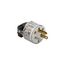 Arrow Hart Safety Grip Straight Blade Plug, #18-12 Awg 20A 125V, Clear, 5-20P, 2-Pole, 8366