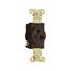 Arrow Hart Single Receptacle, #14-10 Awg 20A, Healthcare, 250V, Brown, High-Impact Nylon, 6-20R, 8410B